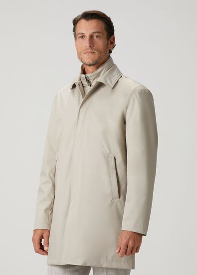 Canali Bej Kapüşonlu Pardösü - 3