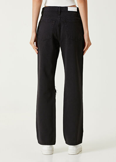 Re/Done Siyah Loose Leg Jean Pantolon - 5