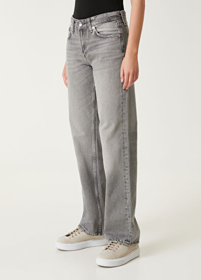 Beymen Club Gri Geniş Paça Jean Pantolon - 3