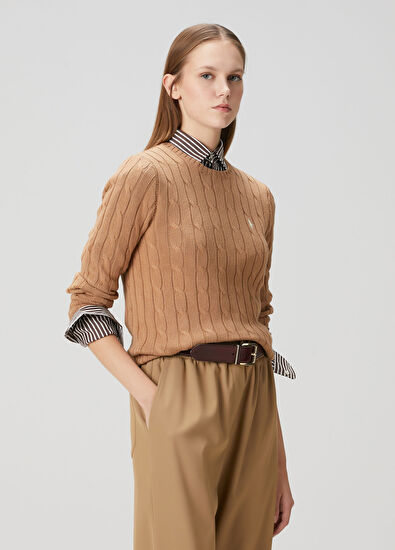 Camel Saç Örgü Triko - Görsel 4