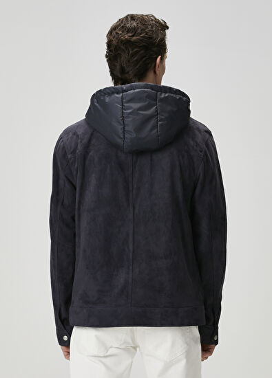 Beymen Club Lacivert Kapüşonlu Süet Ceket - 6