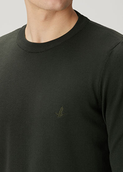 Beymen Club Khaki Logo Embroidered Sweater - 5