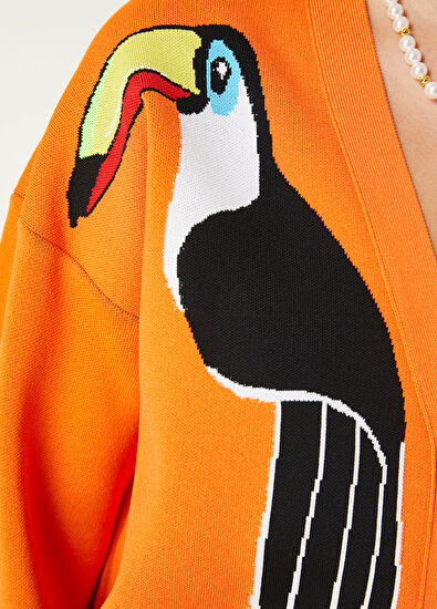 Beymen Club Turuncu V Yaka Hırka - 5