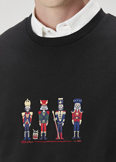 Beymen Club Black Figure Embroidered Sweatshirt - 7