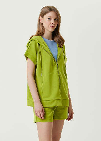 Beymen Club Yeşil Kapüşonlu Fermuarlı Sweatshirt - 3