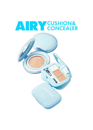 Amuse Airy Pore Cover Cushion #02 Healthy Uzun Süre Kalıcı Gözenek Blurlayıcı Mat Bitişli Peptitli Cushion Fondöten 15 gr - 5