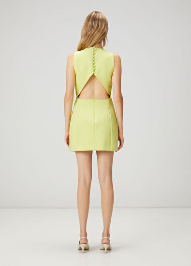 Beymen Club Neon Sarı Mini Kokteyl Elbise - 5