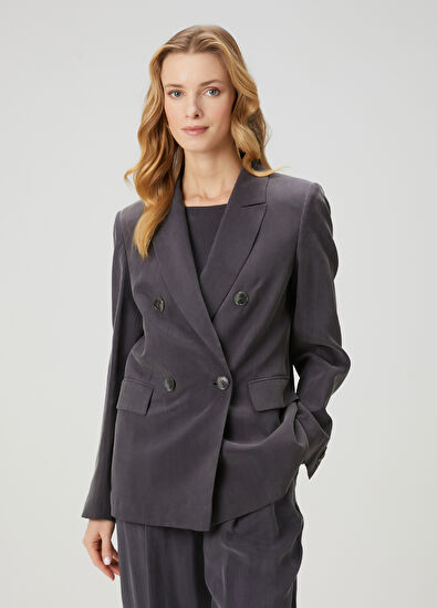 Beymen Club Anthracite Double-Breasted Blazer - 5