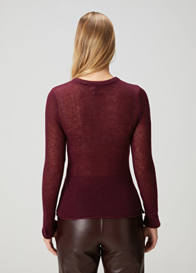 Beymen Club Bordo İnce Kaşmir Basic Kazak - 7