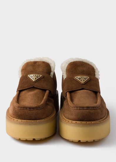 Prada Brown Suede Women's Loafers - 5