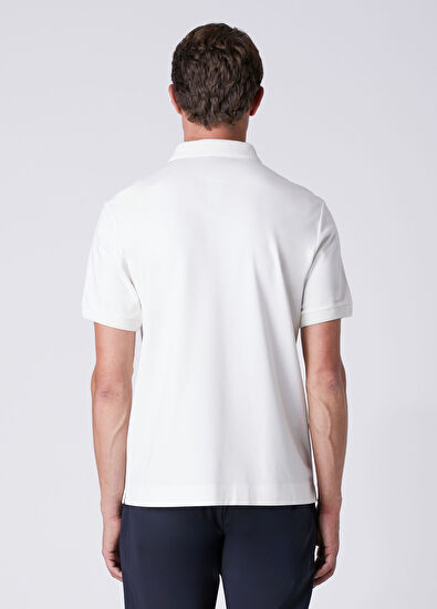 Beymen Club Comfort Fit Kırık Beyaz Polo Yaka Modal T-shirt - 5