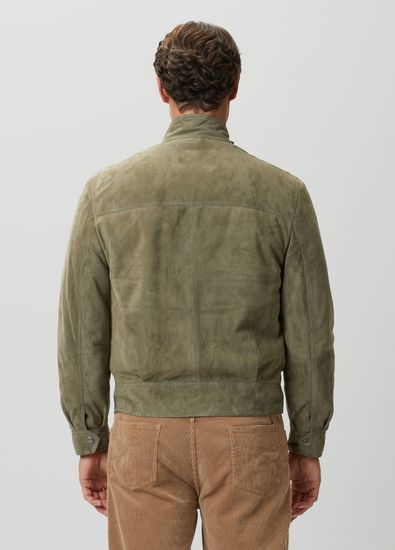 Brunello Cucinelli Khaki Suede Coat - 4
