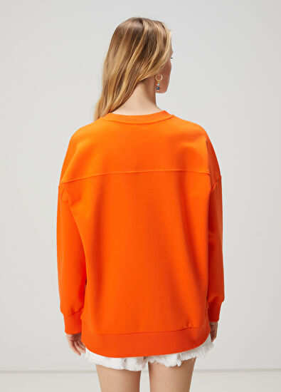 Beymen Club Oversize Coral Logo Embroidered Sweatshirt - 5