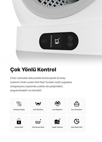 X8623 Kameralı Akıllı Otomatik Kedi Tuvaleti - Görsel 6