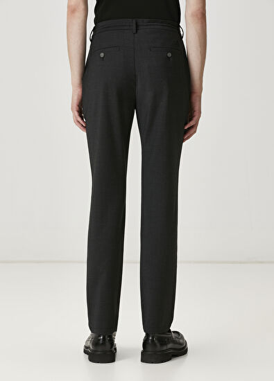 Beymen Club Antrasit Beli Kordonlu Klasik Yün Pantolon - 3