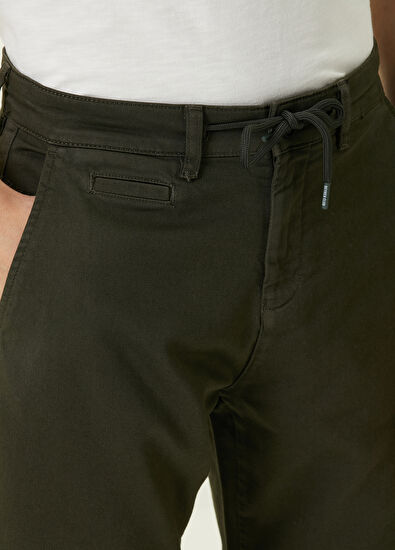 Beymen Club Koyu Haki Beli Bağcıklı Örme Şort - 4