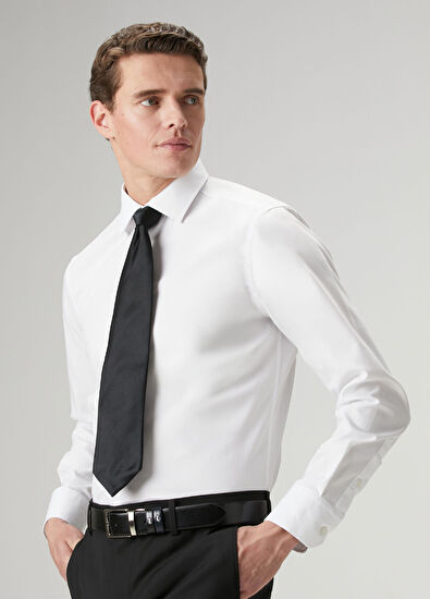 Beymen Club Comfort Fit White Classic Non-Iron Oxford Shirt - 5