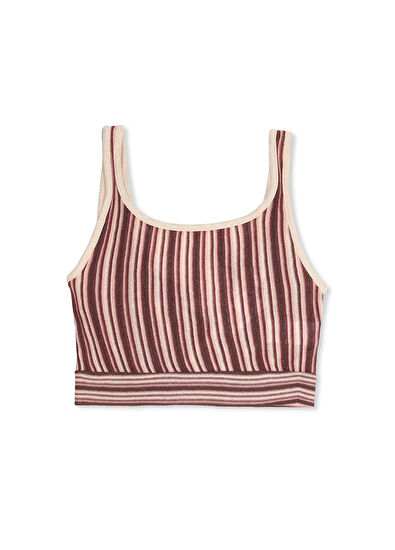 Beymen Club Pembe Çizgili Crop Triko Atlet - 7