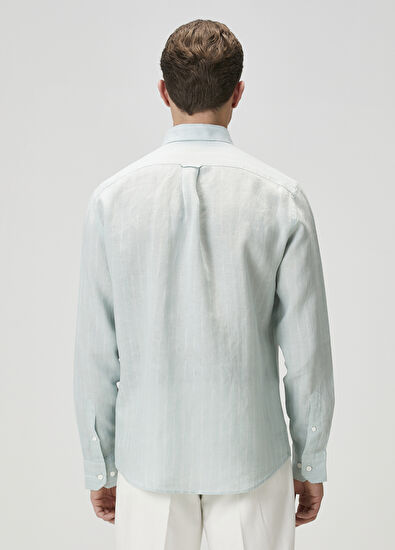 Beymen Club Mint Keten Gömlek - 5