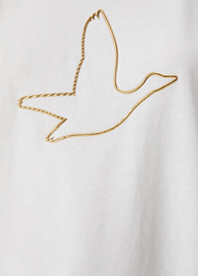 Beymen Club White Gold Logo T-Shirt - 6