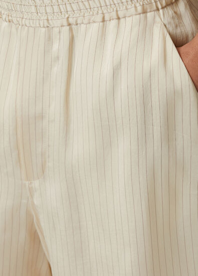 Dsquared2 Baseball Bej Çizgi Desenli Bermuda - 4