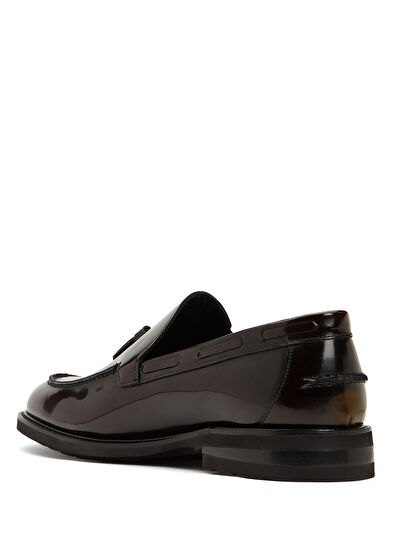 Beymen Club Bordo Püskül Detaylı Erkek Deri Loafer - 3