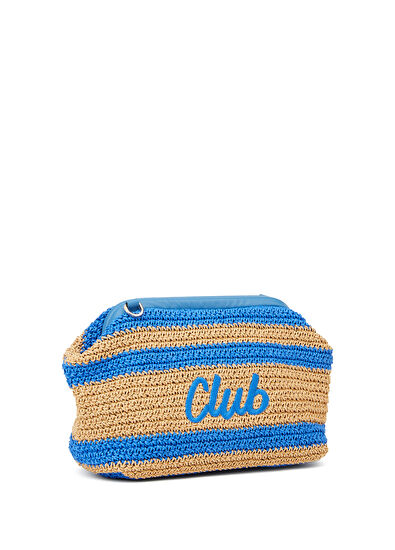 Beymen Club Mavi Logo Nakışlı Hasır Çanta - 3