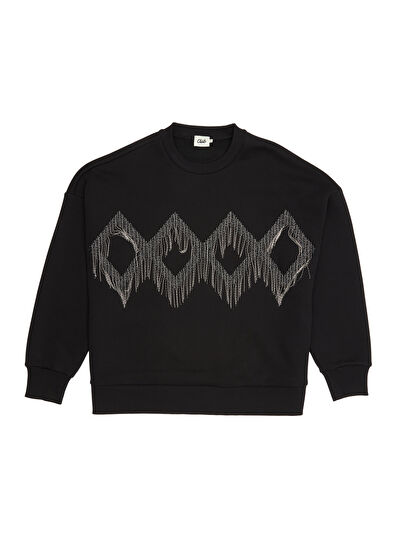 Beymen Club Black Chain Detailed Sweatshirt - 7