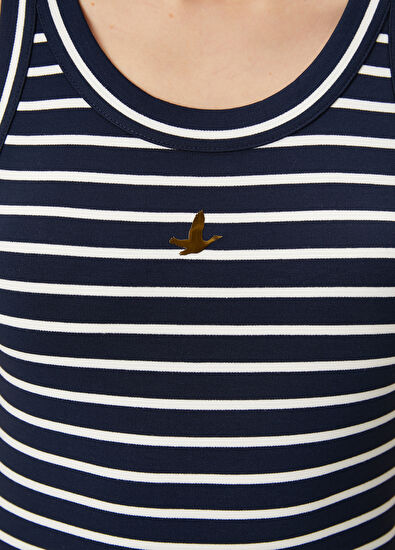 Beymen Club Navy Blue White Striped Tank Top - 6