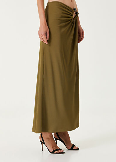Christopher Esber Haki Aksesuar Detaylı Maksi Etek - 3