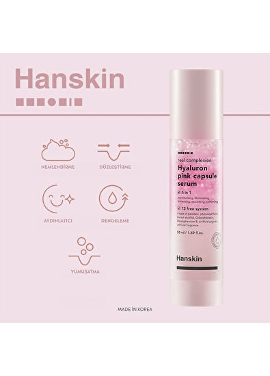 Hanskin Hyaluron Pink Capsule Moisturizing Skin Serum with Oil Capsule 50 ml - 4