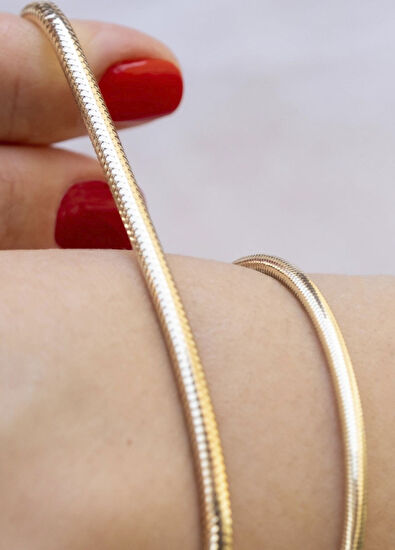 Esnek 14 Ayar Altın Kadın Bileklik - Görsel 7