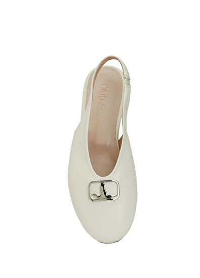 Beymen Club Ekru Kaz Logo Deri Babet - 4