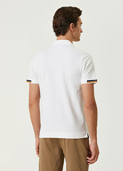 Beymen Club Slim Fit Beyaz Polo Yaka Şerit Detaylı T-shirt - 5