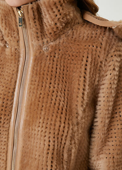 Beymen Club Deve Tüyü Kapüşonlu Kuzu Kürkü Kaban - 5