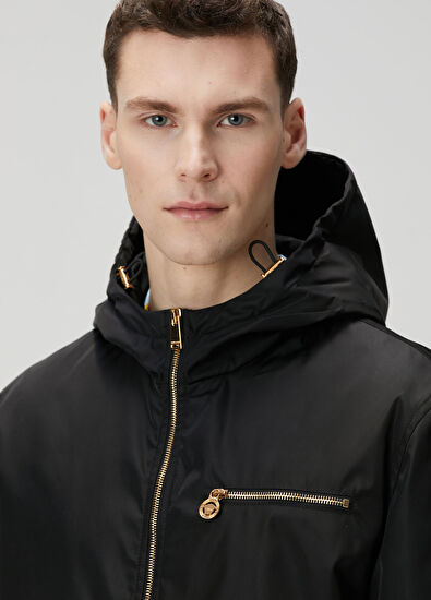 Siyah Kapüşonlu Mont - Görsel 6