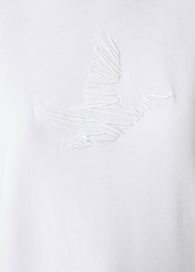 Beymen Club Kırık Beyaz Karalama Kuş Detaylı T-shirt - 5