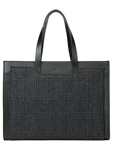 Beymen Club Black Plaid Women's Shopping Bag - 4
