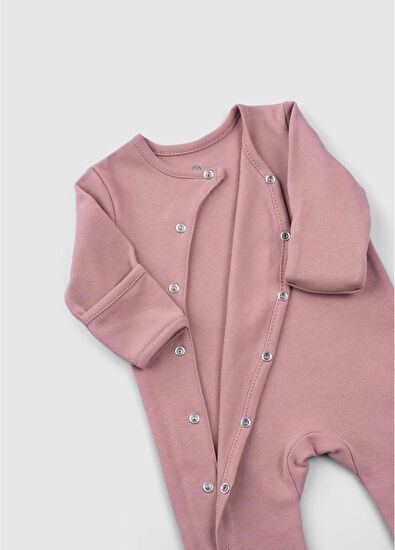 Little Gusto Dried Rose Cream Organic Cotton Gloves Unisex Baby 2-Piece Jumpsuit Set with Booties - 7