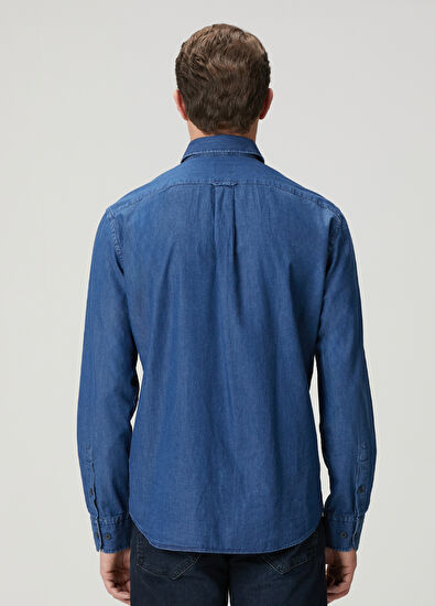Beymen Club Comfort Fit Navy Blue Denim Shirt - 4