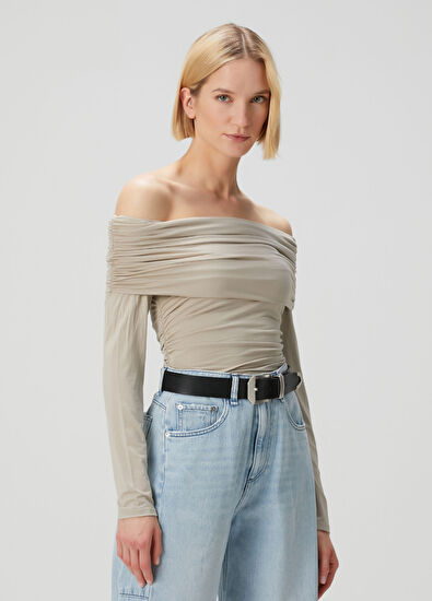 Rag&Bone Luca Vizon Düşük Omuzlu Bluz - 3