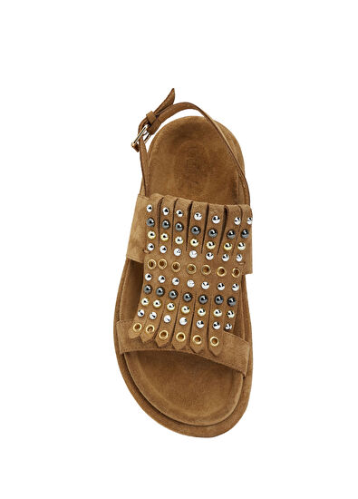 Beymen Club Mink Tassel Detailed Women's Suede Sandals - 4