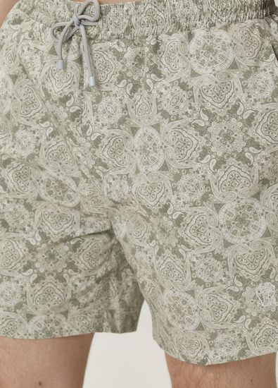 Brunello Cucinelli Khaki Paisley Patterned Swimsuit - 5