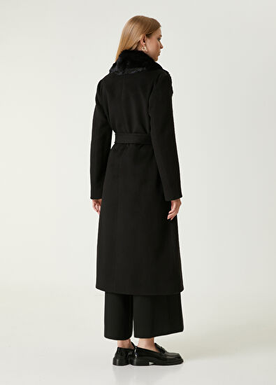 Beymen Club Siyah Yakası Kürklü Palto - 6