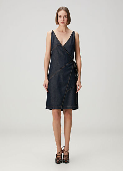 IRO Rania Dark Navy Midi Denim Dress - 3