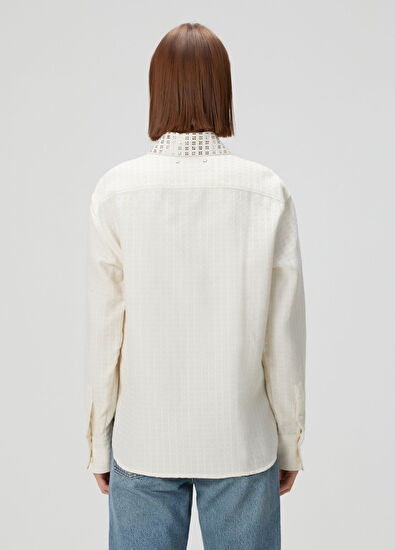 Golden Goose Krem Taş İşlemeli Gömlek - 4