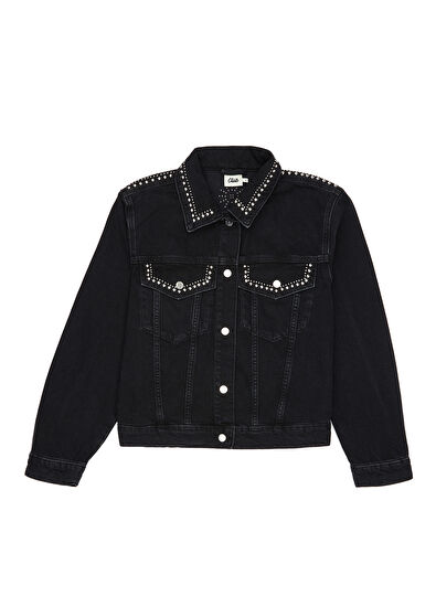 Beymen Club Black Staple Detailed Denim Jacket - 7