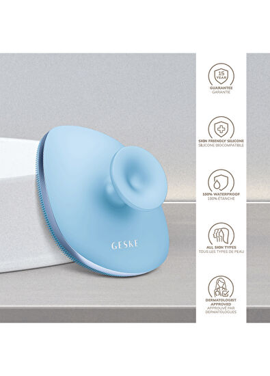 Geske Body Brush Mavi 4'ü 1 Arada Metal Detaylı Vücut Fırçası - 5