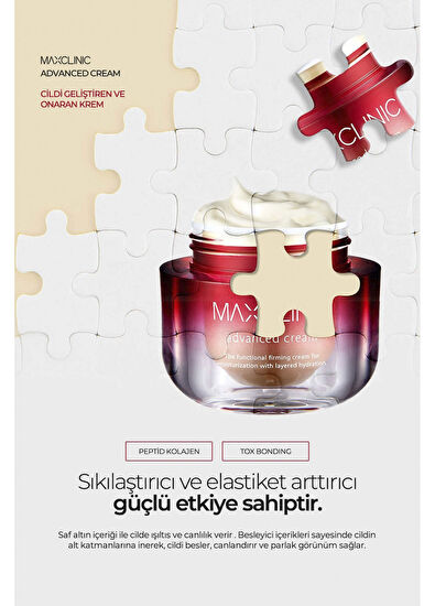 Maxclinic Advanced Cream Kırışıklık Karşıtı 17 Çeşit Peptit Ve Kolajen İçeren Yüz Kremi  50 ml - 3