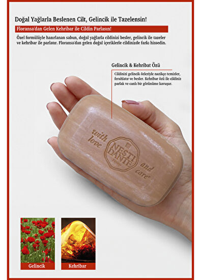 Nesti Dante With Love and Care De Ambra Papaver Gelincik Vegan Bakım Sabunu 250 gr - 3